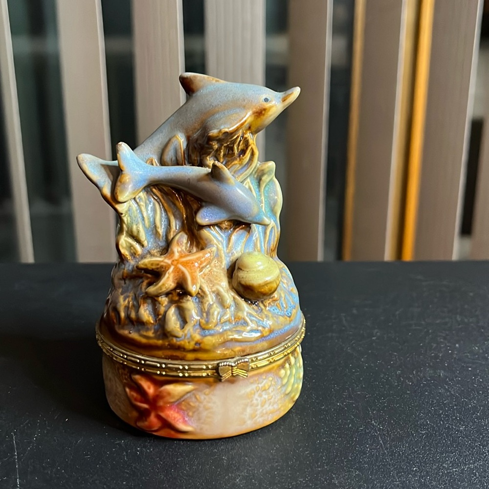 Vintage Dolphin Trinket Box